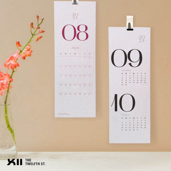 The Twelfth St. 2024 Wall Calendar Slim, Stylish Design with Stainless