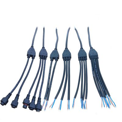 【YF】 Waterproof Cable Wire Y-type Male Female Plug Outdoor Lamp LED Light 2Pin 3Pin 4Pin Connector 1 Out 2 3 4 5 Splitter