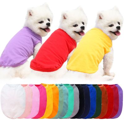 Summer Pet Clothes for Small Medium Dogs Solid Cotton T-shirt Dogs Accessories Pet Supplies Cat Vest Shirts Pets Outfits XS-3XL