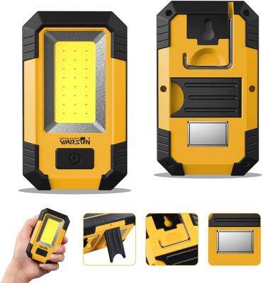 WARSUN ไฟ Led ทำงานแบบชาร์จไฟได้ Magnetic Mechanic Light แบบพกพา Worklight สำหรับ Camping รถซ่อม30W 1200 High Lumens สีเหลืองสดใส