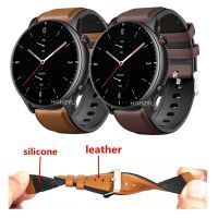 Bracelet Band Leather + Silicone For Amazfit GTR4 GTR 3 Pro Watch Strap For Amazfit Pace Stratos 3 2 GTR 47mm 42mm Correa LED Strip Lighting