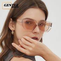 (GENTLE MOSCOT) Big Frame Polygon Anti Uv Eyeglasses Women Western Fashion Vintage Beach Sunglasses