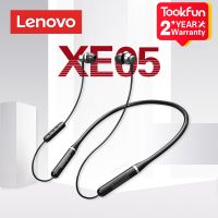 LENOVO หูฟัง5.0บลูทูธไร้สายแบบคล้องคอหูฟังสำหรับเล่นกีฬา XE05,มีสายคล้องคอบลูทูธหูฟังแม่เหล็กหูฟังกันน้ำสำหรับวิ่ง