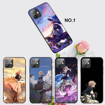 Casing หรับ iPhone 14 13 11 Pro Max 11 Mini 8+ 8 Plus EL117 Violet Evergarden Anime Pattern Phone เคสโทรศัพท์ อ่อนนุ่ม TPU Shockproof Black ปก