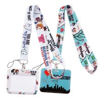 ENJOYYOURSELF57 Lanyard ของขวัญทีวีโชว์สายโทรศัพท์พวงกุญแจสายคล้องคอสีเทากระเป๋าเก็บบัตรที่ใส่บัตรประชาชนกระเป๋าเก็บบัตรซองใส่บัตรสายชาร์จมือถือ