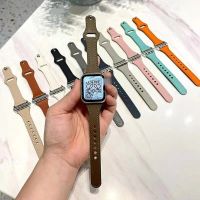 สายหนัง PU เส้นเล็ก สำหรับใช้ได้กับ watch 7/6/5/4/3/2/1/se ขนาด 38/40/41mm 42/44/45mm สาย Smart WatchT500 HW22PLUS HW37