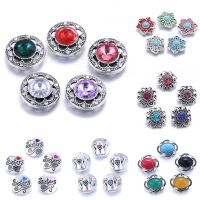 5Pcs/Lot Fashion Metal Snap Button Jewelry 18MM Crystal Snap Button Bracelet Necklace Womens Accessories DIY Creative Jewelry