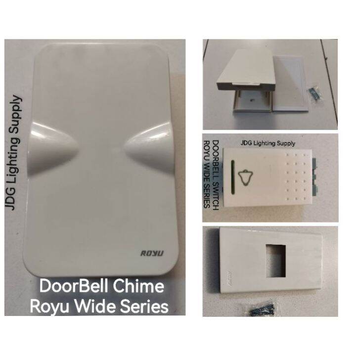 (Hot money) DOORBELL SET (DOORBELL CHIME 1GANG DOORBELL SWITCH WEATHER PROOF COVER) ROYU WIDE