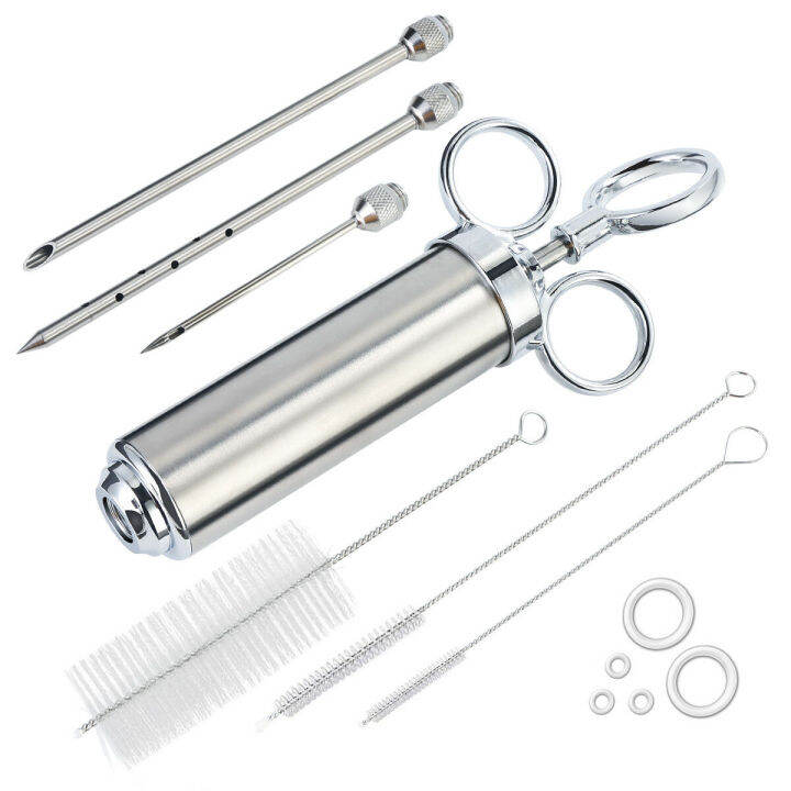 【YY】Meat Marinade Injector Kit Seasoning Injector Meat Injectors Stainless Steel Cooking