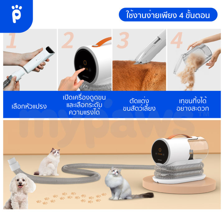 รับประกัน-2-ปี-my-paws-เครื่องหวีขนสัตว์เลี้ยงแบบอัจฉริยะ-5in1-แบรนด์-airrobo