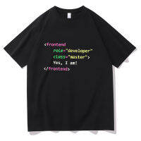 Frontend Developer Funny Gift Coder Programmer T-shirt Tag Cotton Tee shirt Software Engineer Geek Clothes Boyfriend Husband