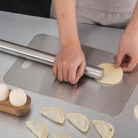 Dough Rolling Pin Reusable Food Grade Not Sticky Polished Stainless Steel Smooth Surface Making Kitchen Rolling Pin For Kitchen Bread  Cake Cookie Acc