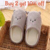 Women Coral Fleece Slippers Ultra Light Mute Non-Slip Bedroom Shoes Bears Suede Bottom Winter Warm Cotton Flat Basics Sandals