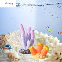 SHENEY ปะการังเทียมสีสันสดใสเรซินจำลองหินแนวปะการังปลอมปะการังใต้น้ำเหมือนจริงสำหรับตู้ปลา