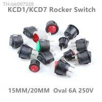 ☽  10PCS KCD1 round opening 15MM/20MM KCD7 oval switch 4/3/2 Pin 2gear 3gear rocker switch withlight  6A 250V ON-OFF ON-OFF-ON