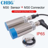 CHBG M30เหนี่ยวนำเซ็นเซอร์ความใกล้ชิด W 4pin เชื่อมต่อสาย NPN PNP DC10-30V โลหะทรงกระบอกตรวจจับสวิทช์