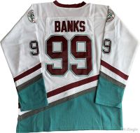 【hot】♀﹊☑  Sport Games 96  CONWAY Mens Adam BANKS 99  Mighty Ducks Movie Hockey Jerseys Stitched S-3XL