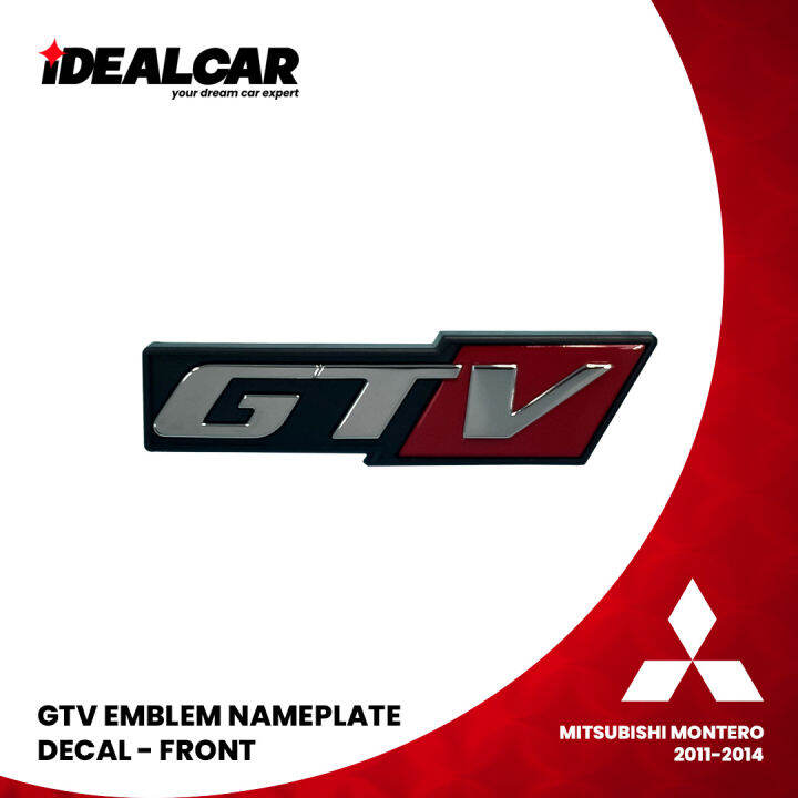 Original FRONT GTV Emblem Nameplate Decal - Mitsubishi Montero 2011 ...