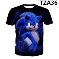 Hedgehog SONIC ฤดูร้อน2021ใหม่3D การพิมพ์ดิจิตอลผู้ใหญ่เสื้อผ้าเด็กลำลองแขนสั้นเสื้อยืด