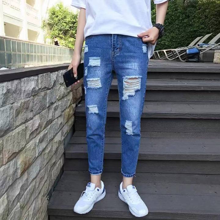 Best Selling Men‘s ripped jeans #9853 | Lazada PH