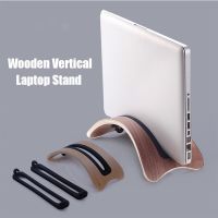 New design Portable Space-saving Wooden Vertical Laptop Stand Holder with Anti-scratch Silicone For Macbook Tablet Base Laptop Stands