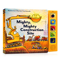 Mighty, mighty construction site sound book English original picture book childrens button sound book paper board book parent-child reading picture book