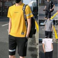 M2Cพร้อมส่ง ชุดเซต เสื้อยืด+กางเกง ผู้ชาย แต่งตัวง่าย หล่อ จบชุดเดียว รุ่น MCC075