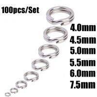 WATTLE 100pcs Hot Fish Connector Double Swivel Snap Fishing Split Rings 3#-8# Durable Line Tackle High Quality Stainless Steel