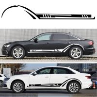 2PCS Car Side Stripes Side Stripe Skirts Graphics Vinyl Sticker Decals Racing Sport Car Stickers Auto Body DIY Car Accessories