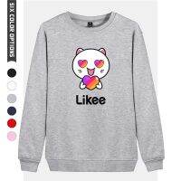 Likee-Sudadera con capucha para hombre y mujer, suéter Unisex de manga larga y cuello redondo con estampado de gato y corazón arcoíris, Tops de Hip Hop 4XL