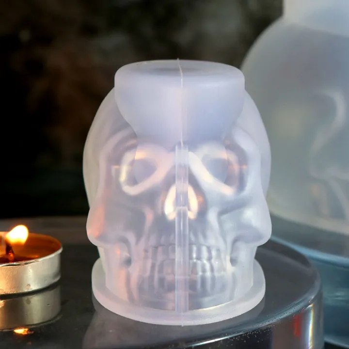 scar-face-diy-home-decoration-handmade-halloween-silicone-mold-skull-candle-mold-epoxy