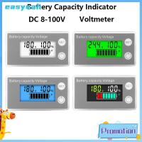 EASYEAH จอ LCD แสดงผล ตัวแสดงความจุแบตเตอรี่ DC8-100V ลิเธียม LiFePO4เซลล์ตะกั่วกรด โวลต์มิเตอร์แบบดิจิตอล ของใหม่ มืออาชีพอย่างมืออาชีพ เครื่องวัดแรงดันไฟฟ้า