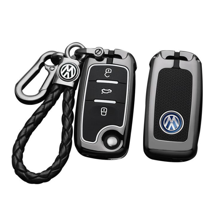 เหมาะสำหรับ-volkswagen-tiguan-ฝาครอบกุญแจ-sagitar-โปโลรถโลหะ-all-incular-key-chain-shell-ผู้ชายและผู้หญิง-lavida-santana