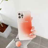 ♛✕▣ Ins Korea Sunset glow key ring Soft silicon phone case for apple iphone 12 Pro MiNi 7 8 X XS XR MAX 11 Plus SE 10 fashion cover