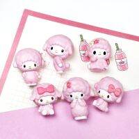 【YF】 6Pcs/Set Kawaii Sanrios MyMelody Resin Glue Sheep Hairpin Keychain Accessories