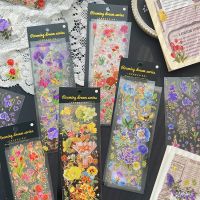 MOHAMM 3 PCS Plant Floral Gold Foil Stickers for Diary Planner DIY Scrapbooking Decoration Photocard Frames Stickers Labels