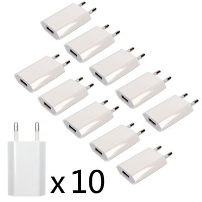 10PCS Lot Travel Wall Charging Charger Power Adapter USB AC EU Plug For Apple X XS MAX MR 8 7 6 6s 5 5S SE 5C 4 4S 3GS