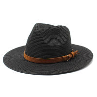 [hot]Natural Panama Beach Sun Hats Summer Spring Women/Men Wide Brim Straw Hat Sun Protective Soft Shaped Jazz Trilby Caps Fedora Hat