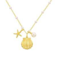 Stainless Steel Coastal Girl Necklace Pearl Accessories New Product Fashion Versatile Starfish Shell Necklaces