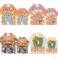 Top Tom and Jerry Cartoon T-shirt Unisex Short Sleeve Top Fashion Graphic Animation with Warm Size