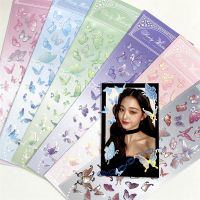 Kawaii Butterfly Laser Sticker DIY Scrapbooking Happy Planning Photo Album Deco Stickers Cute Korean Stationery Christmas Gift Stickers Labels