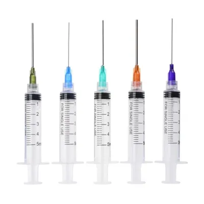 5PCS/set5ml Industrial Dispensing Syringe Crimp Sealed Needle Tips For Glue Oil Ink Syringes MeasureTool Supplies14/15/18/21/22G