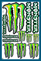 สติกเกอร์ ติดรถ Monster สีเขียว สติกเกอร์แต่งรถ สำหรับรถมอเตอร์ไซค์ ติดรถยนต์ หมวกกันน็อค โลโก้ Stickers ยอดฮิต R851 จำนวน 1 แผ่น