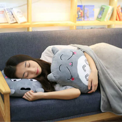 Totoro ตุ๊กตาหมอนมัลติฟังก์ชั่3 In 1โยนหมอน Totoro มืออบอุ่นหมอนเบาะเด็กเด็กผ้าห่มยัดไส้อะนิเมะรูปของเล่น