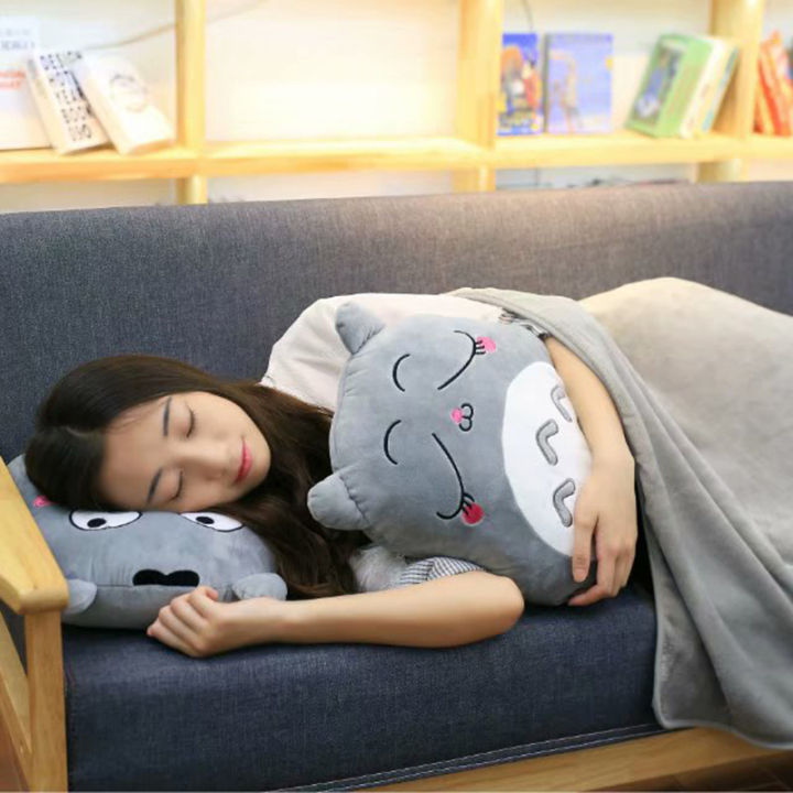 totoro-ตุ๊กตาหมอนมัลติฟังก์ชั่3-in-1โยนหมอน-totoro-มืออบอุ่นหมอนเบาะเด็กเด็กผ้าห่มยัดไส้อะนิเมะรูปของเล่น