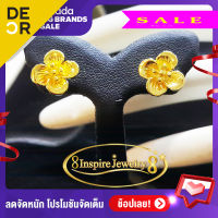 INSPIRE JEWELRY ต่างหูทองรูปดอกไม้ งานจิวเวลลี่  ขนาด 1.1cm.x1.1cm.น่ารักมาก หุ้มทองแท้ 24K  100%