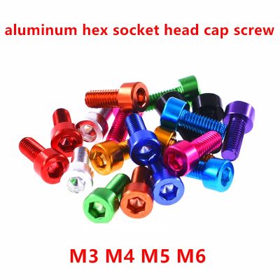 10 Buah DIN912 Allen Soket Sekrup M3 M4 M5 M6 Warna-warni Aluminium Paduan Hex Hexagon Soket Kepala Mesin Baut Sekrup