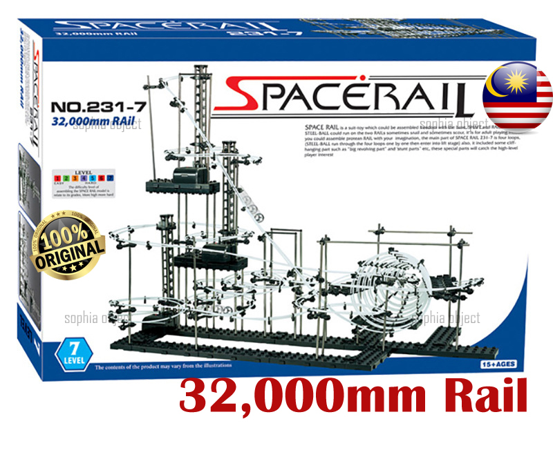 SpaceRail Level 7 36,000mm Glow in The Dark Marble Run Fun DIY Spacwarp Set 