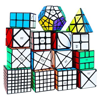 ✾℗☒ QIYI Speed Magic Cube 3x3x3 4x4x4 5x5x5 Puzzle Black Stickers Magic Cube Education Learnning Cubo Magico Toys For Children Kids