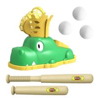 Kids Pitching Machine Alligator Design Pitching Machine Baseballs Baseball Pitching Machine OutdoorTraining Equipment &amp; Practice Toys for Children Operated Pitcher vividly